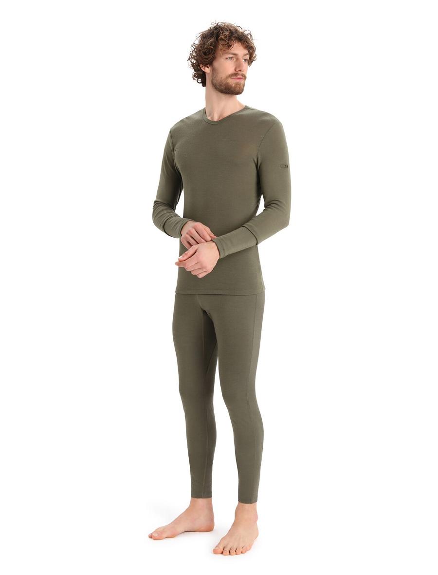 Loden Men's Icebreaker Merino 175 Everyday Long Sleeve Crewe Thermal Top Base Layers | USA 1374ZUTG